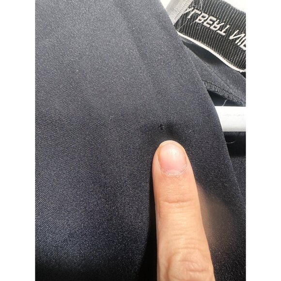 Vintage Albert Nipon 100% Silk Long Dress 6 Black V-neck Long Sleeves Morticia - Picture 6 of 16